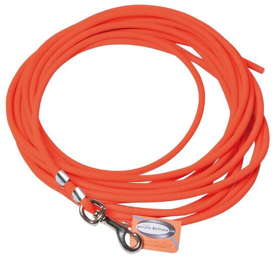 Longe Pour Chien Biothane Tubulaire Orange 8 mm x 10 mètres