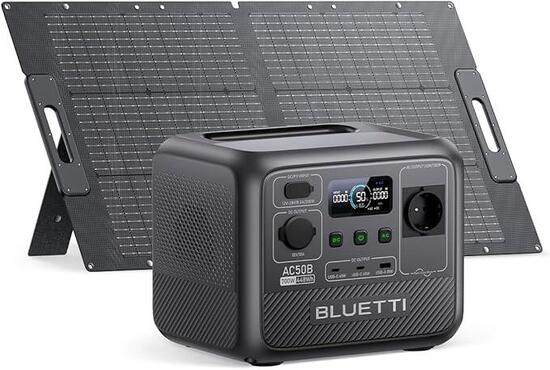 BLUETTI AC50B + Pannello 100W 448Wh 700W per Lavoro e Streaming