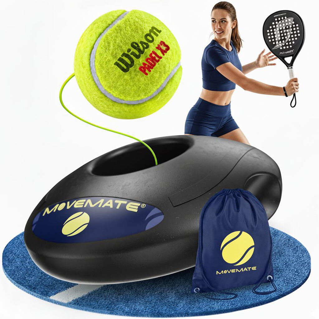 MIJOMA Tennis Trainer Set – Allenatore Tennis Con Palla E Corda Elastica – Base Imbottita 20 Cm - 3