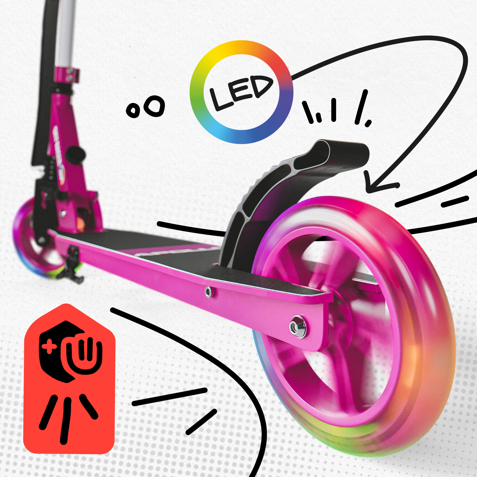 Apollo SkyRacer Trottinette 145 mm à suspension LED pliable 3/7