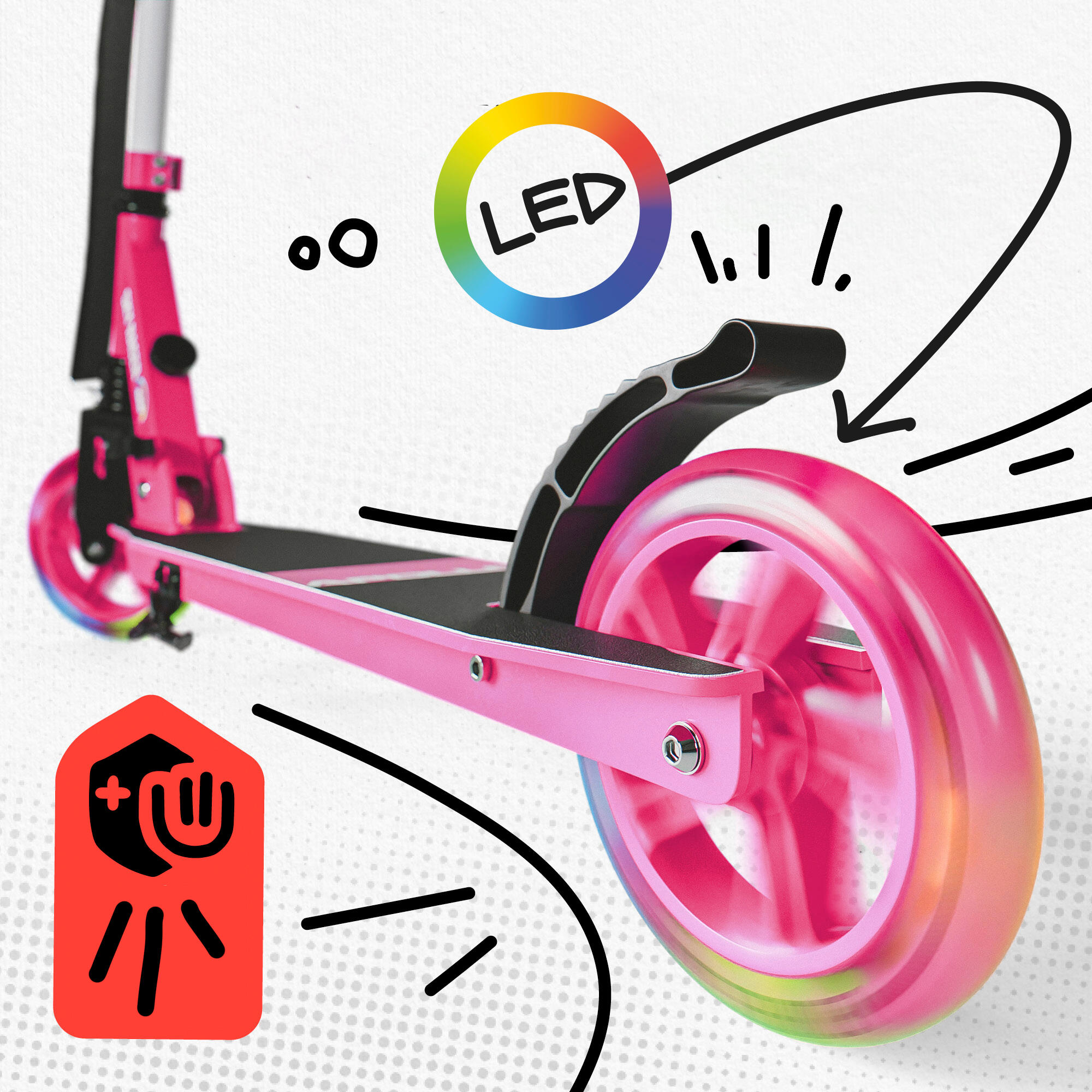 Apollo SkyRacer Trottinette 145 mm à suspension LED pliable 3/7
