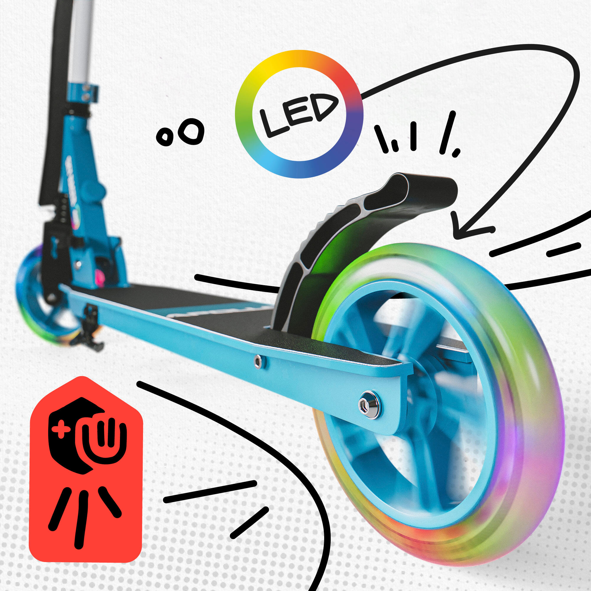 Apollo SkyRacer Trottinette 145 mm à suspension LED pliable 3/7