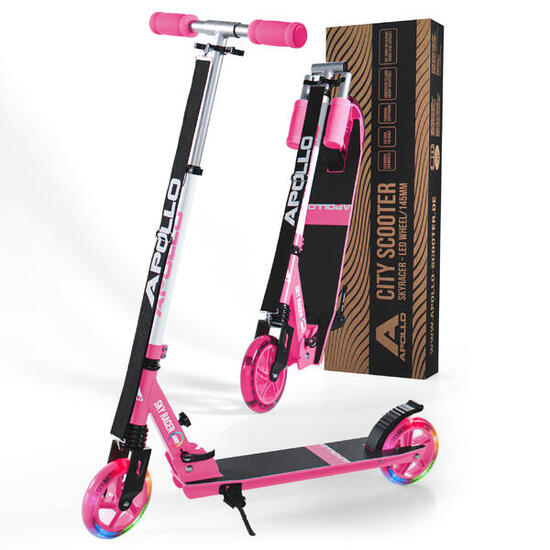 Apollo SkyRacer 145 mm City-Roller mit Federung LED-Rollen klappbar