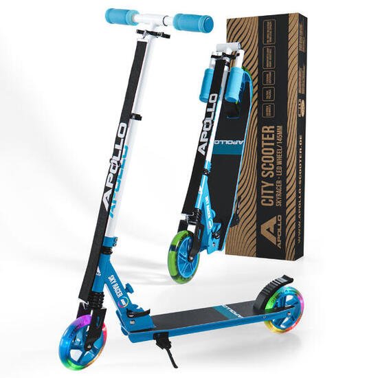 Apollo SkyRacer 145 mm City-Roller mit Federung LED-Rollen klappbar