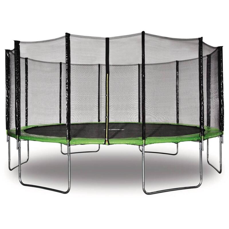 Trampoline Yoopi - Ø 4,90 m - Groen - Met net + ladder + hoes + ankerset