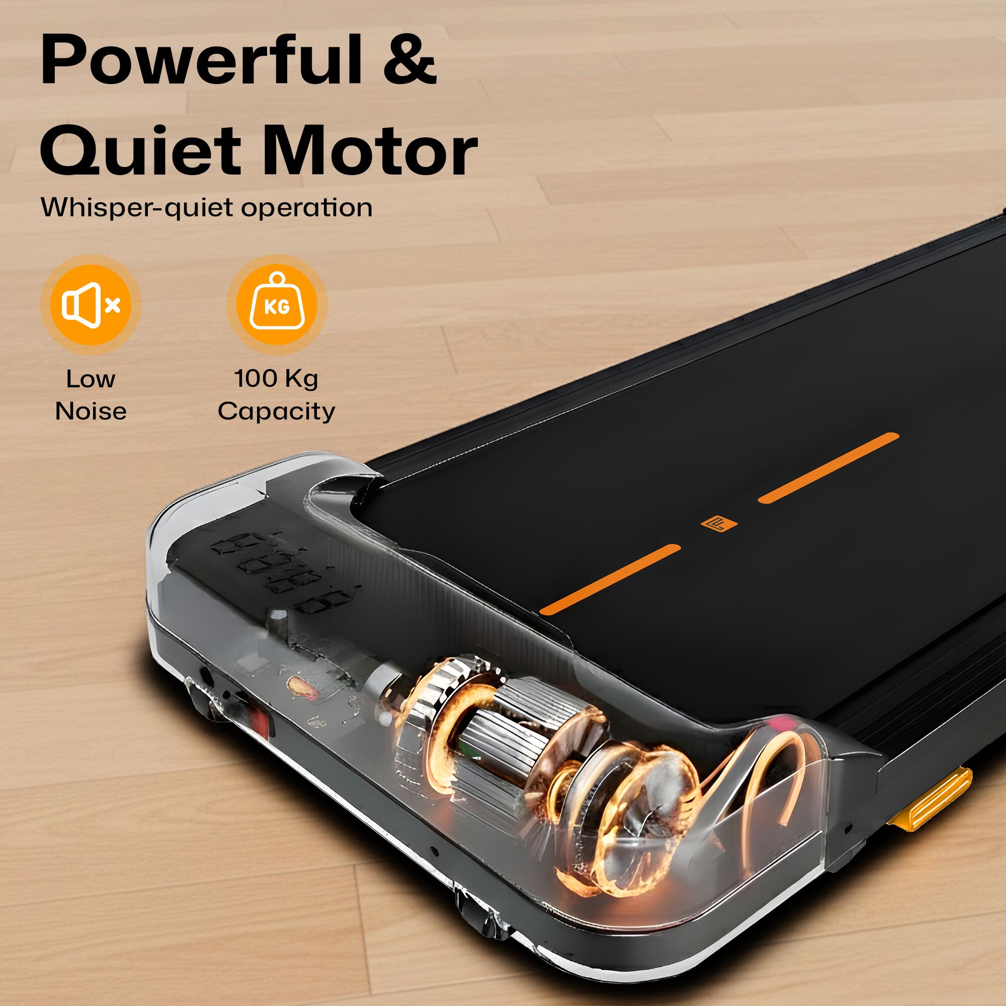 Flexnest Flexpad EZ 3HP Walking Pad & Treadmill for Home Use | Compact, Ultra-Slim, Ready to Use | Shock Absorption | LED Display | 9% Incline |100 Kg Capacity - Black