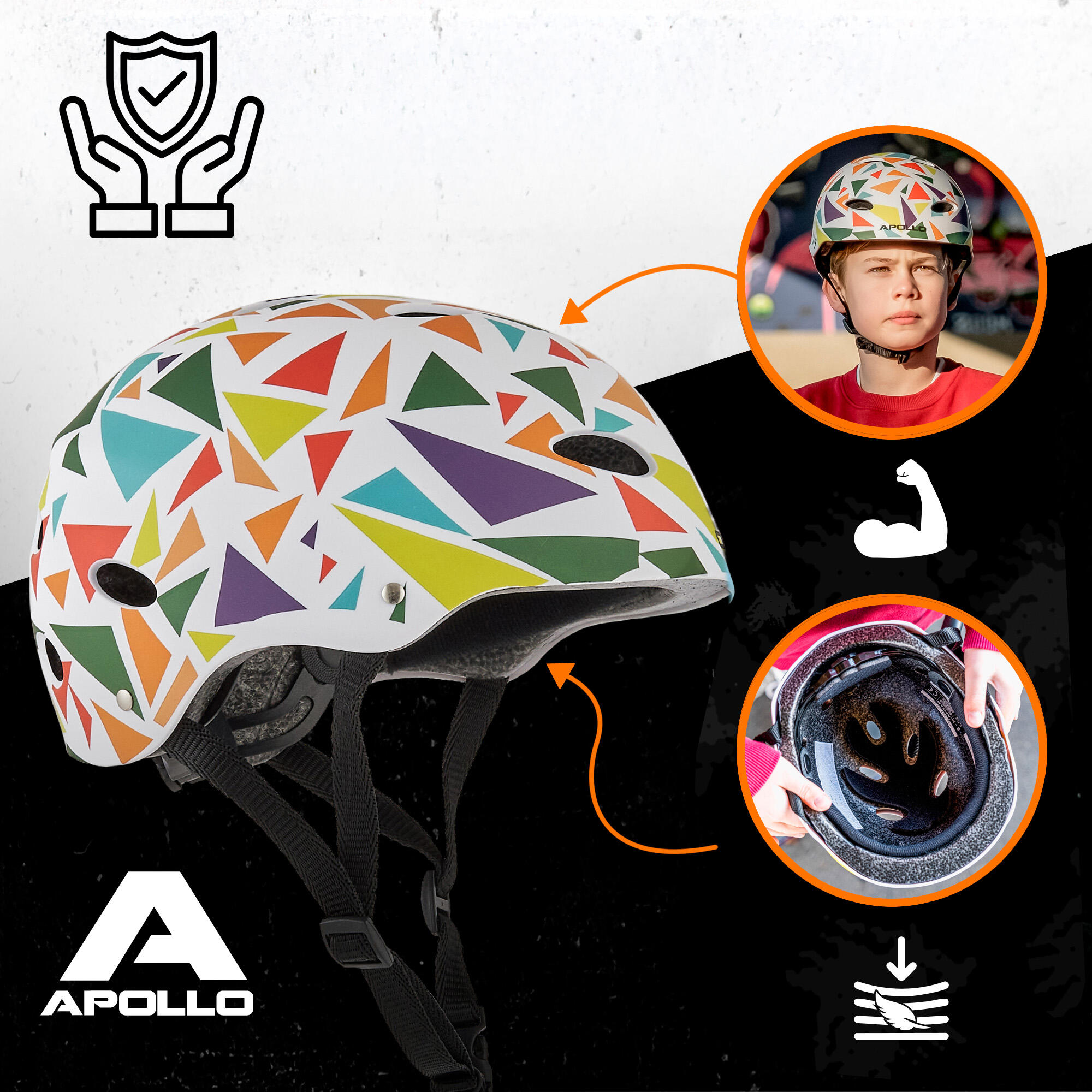 Casque Apollo multi-sport réglable – enfants & adultes, style rétro 3/7