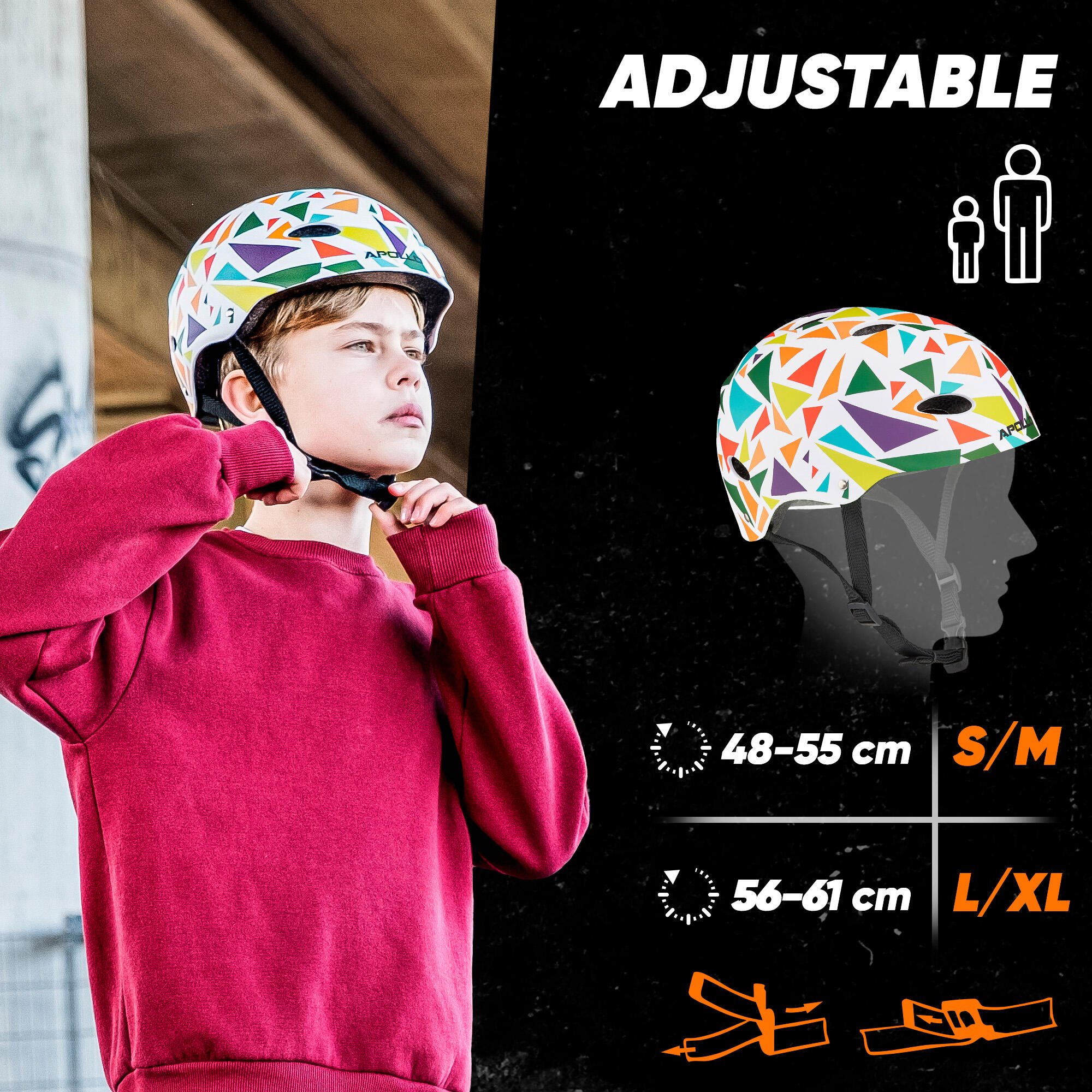 Casque Apollo multi-sport réglable – enfants & adultes, style rétro 2/7