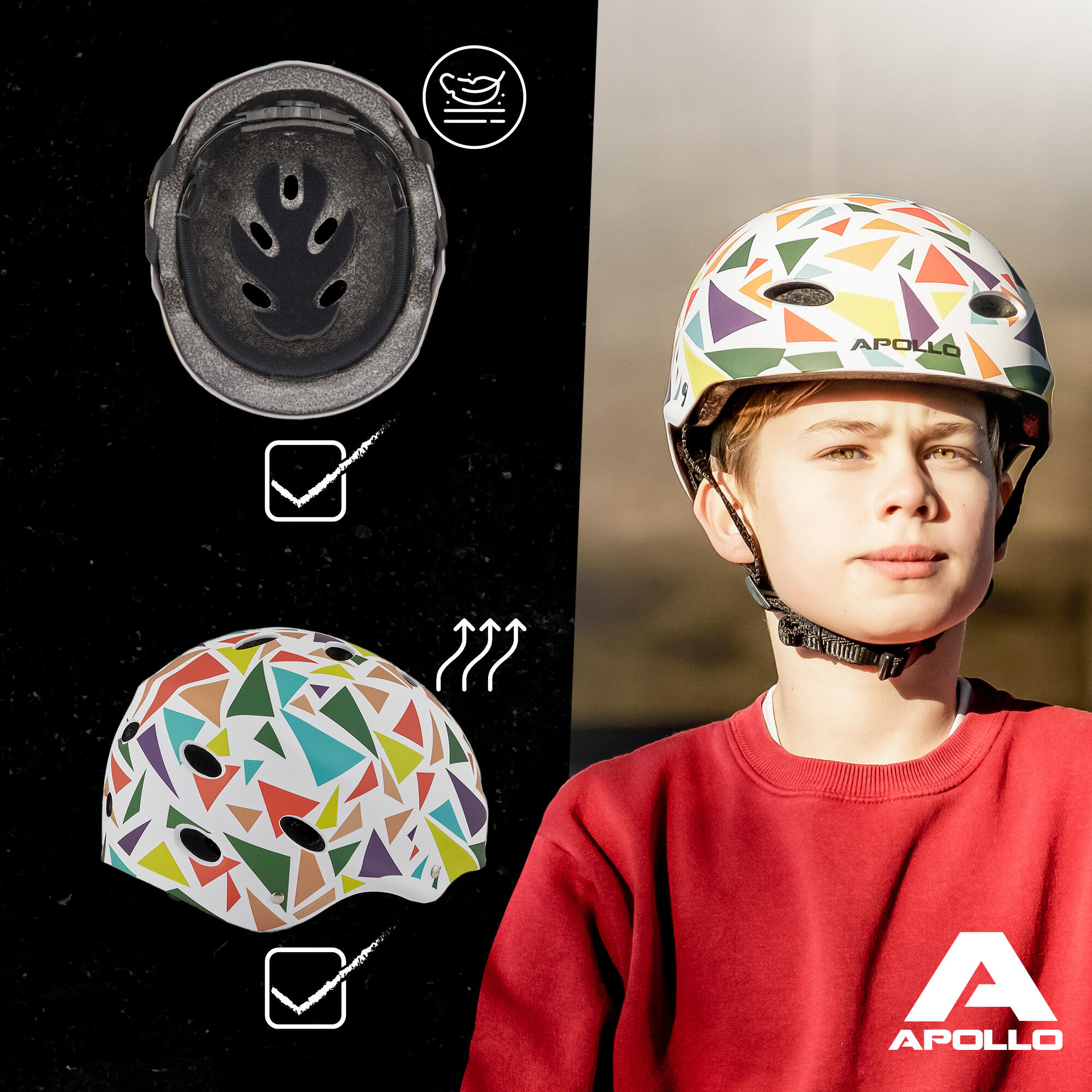 Casque Apollo multi-sport réglable – enfants & adultes, style rétro 5/7