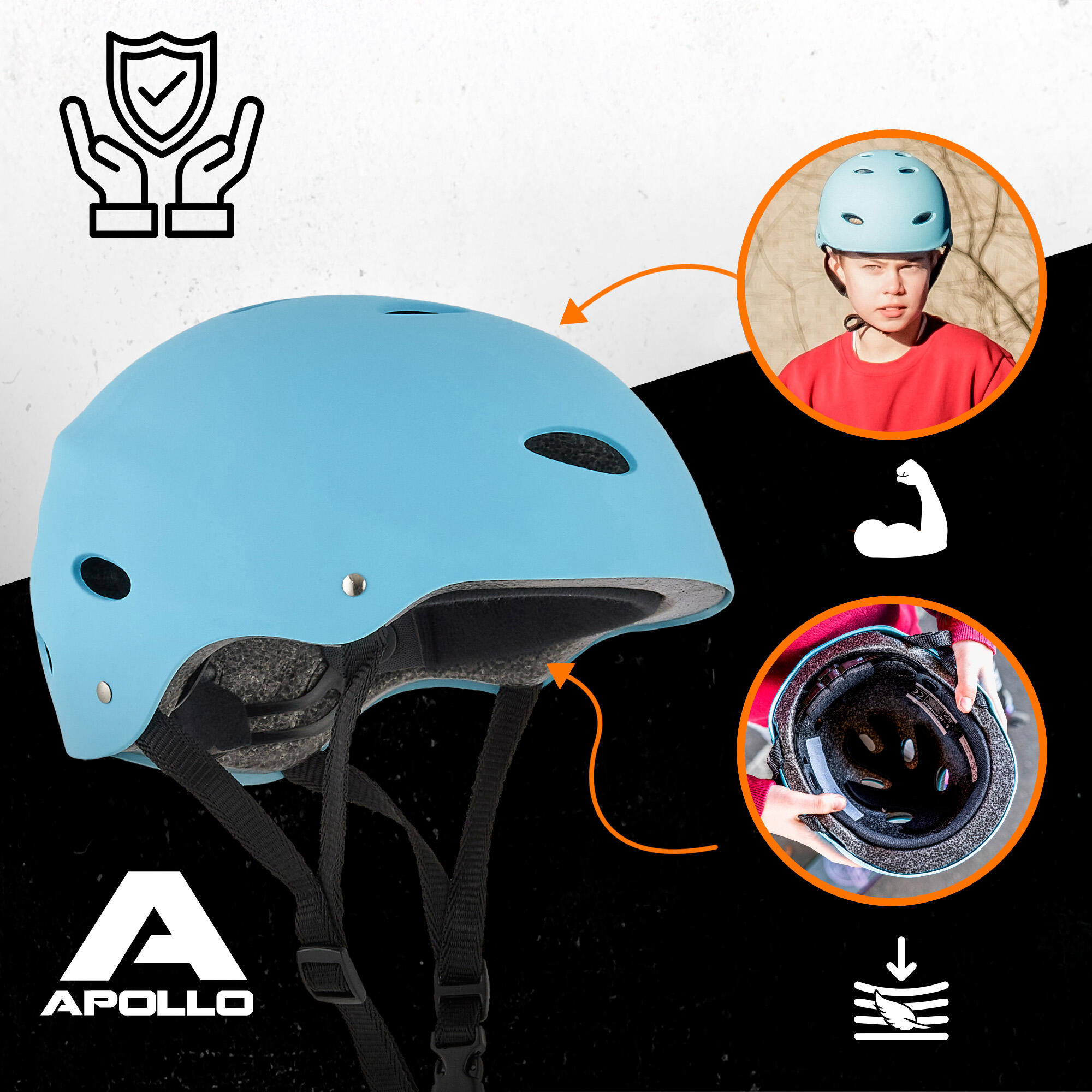 Casco Apollo multiusos ajustable – para niños y adultos con diseño retro 3/7