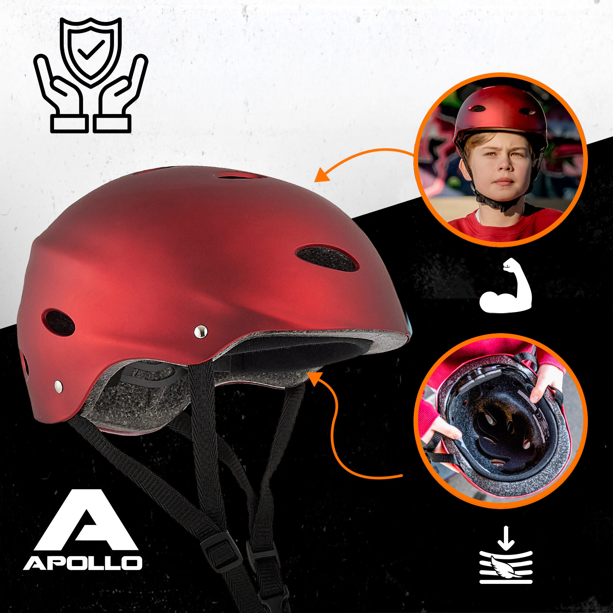 Casque Apollo multi-sport réglable – enfants & adultes, style rétro 3/7