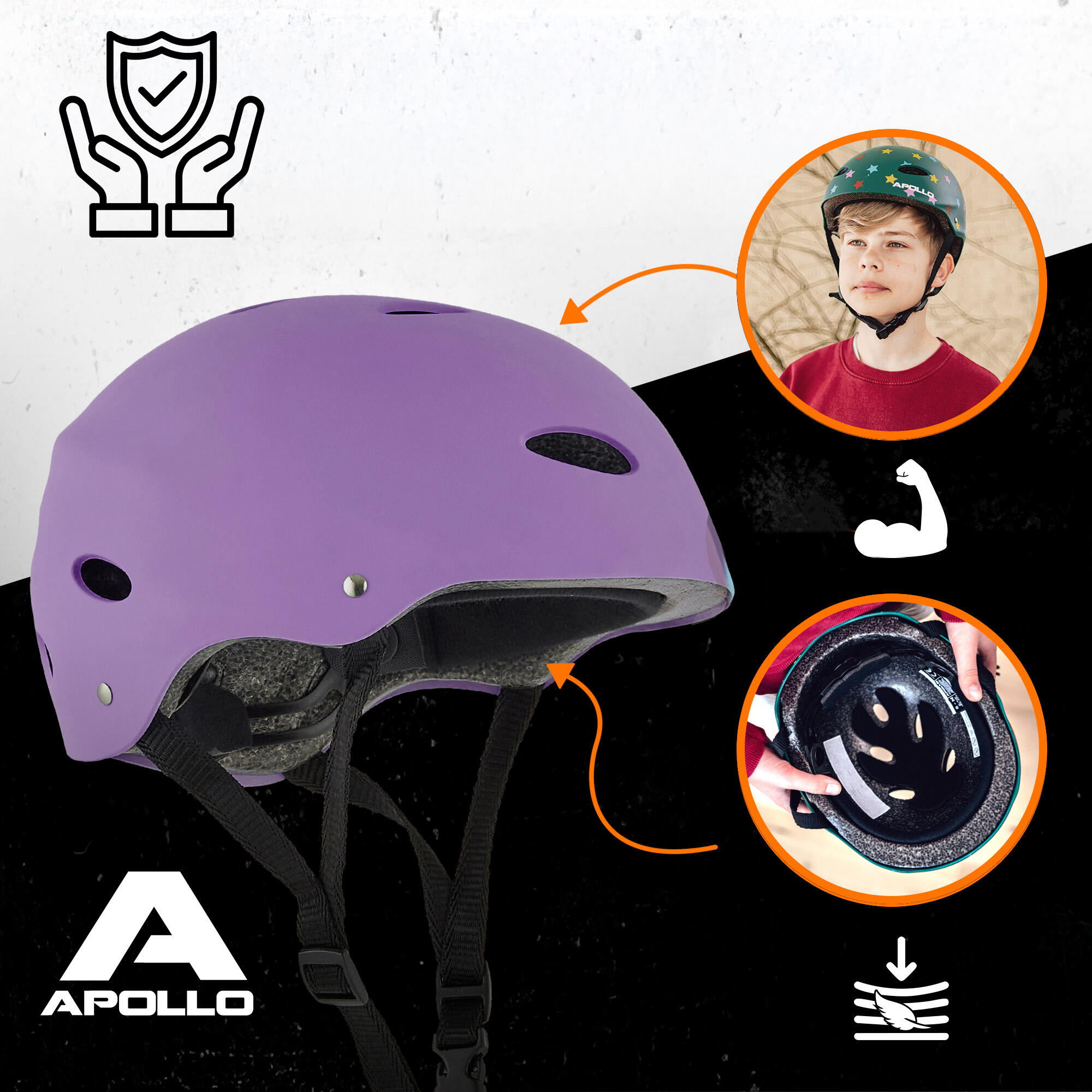 Apollo Skatehelm verstelbaar – Multi Sport Helm voor kinderen & volwassenen 3/7