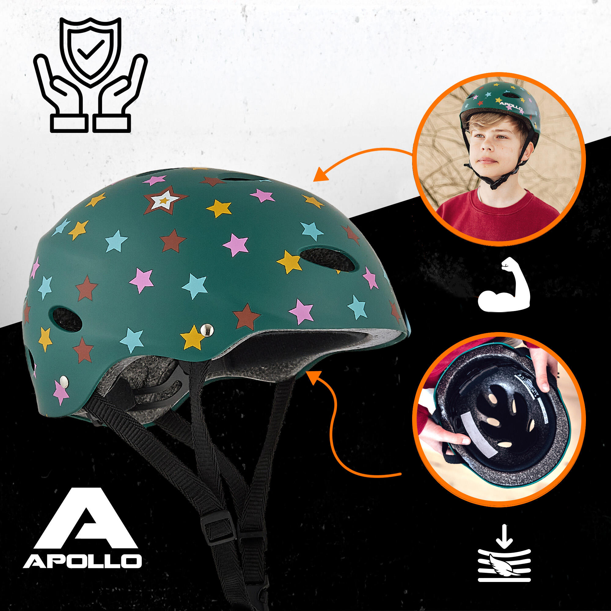 Apollo Skatehelm verstelbaar – Multi Sport Helm voor kinderen & volwassenen 3/7