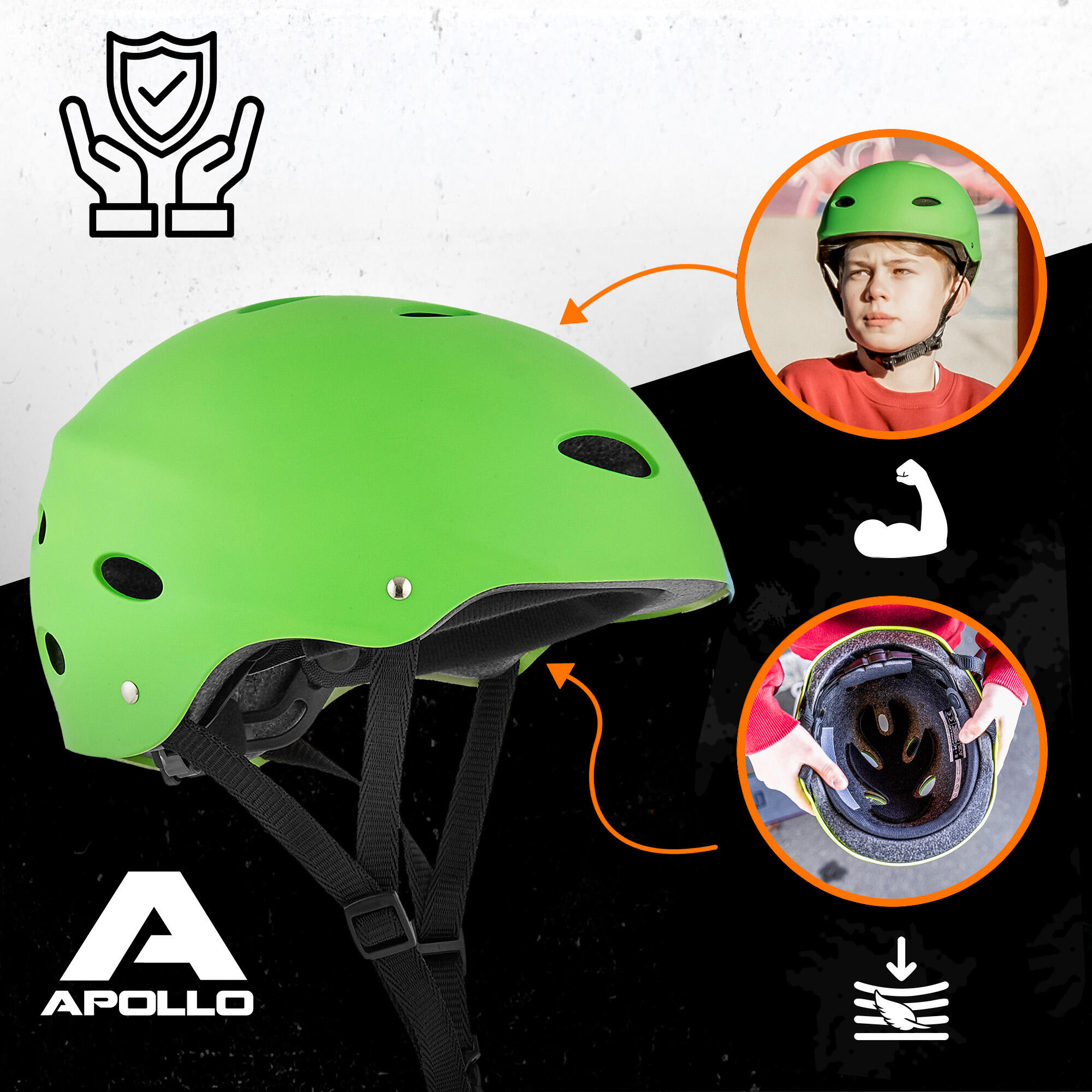 Apollo Skatehelm verstelbaar – Multi Sport Helm voor kinderen & volwassenen 3/7