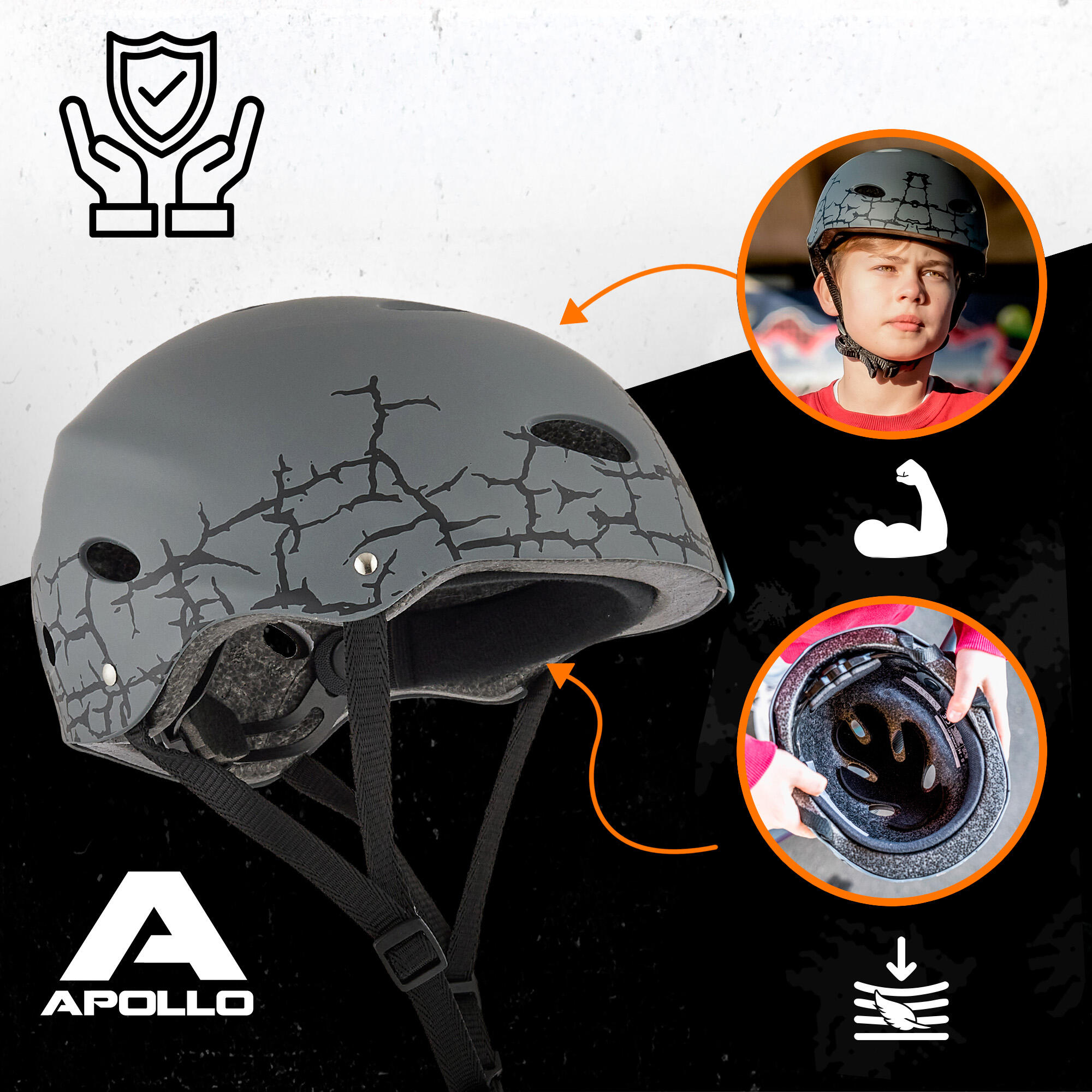 Casque Apollo multi-sport réglable – enfants & adultes, style rétro 3/7