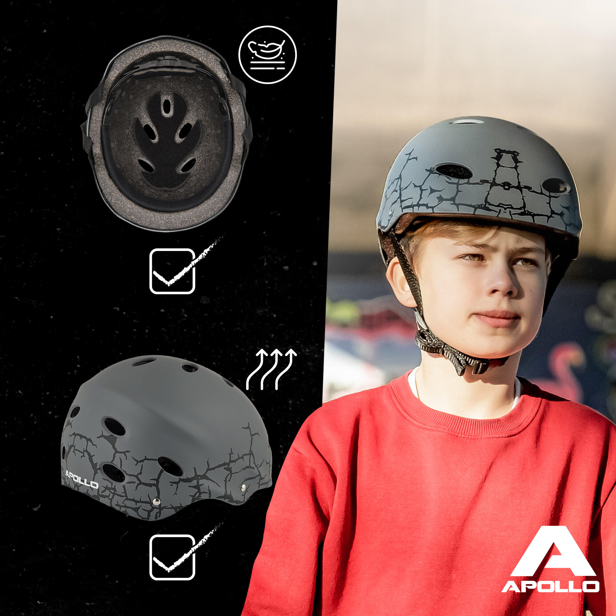 Casque Apollo multi-sport réglable – enfants & adultes, style rétro 5/7