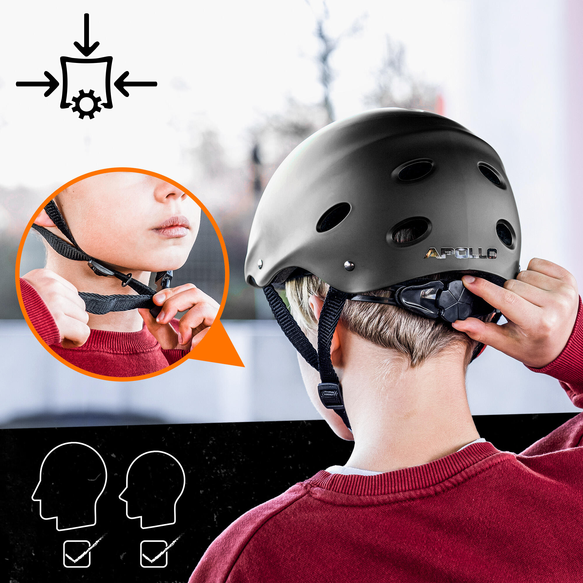 Casco Apollo multiusos ajustable – para niños y adultos con diseño retro 4/7