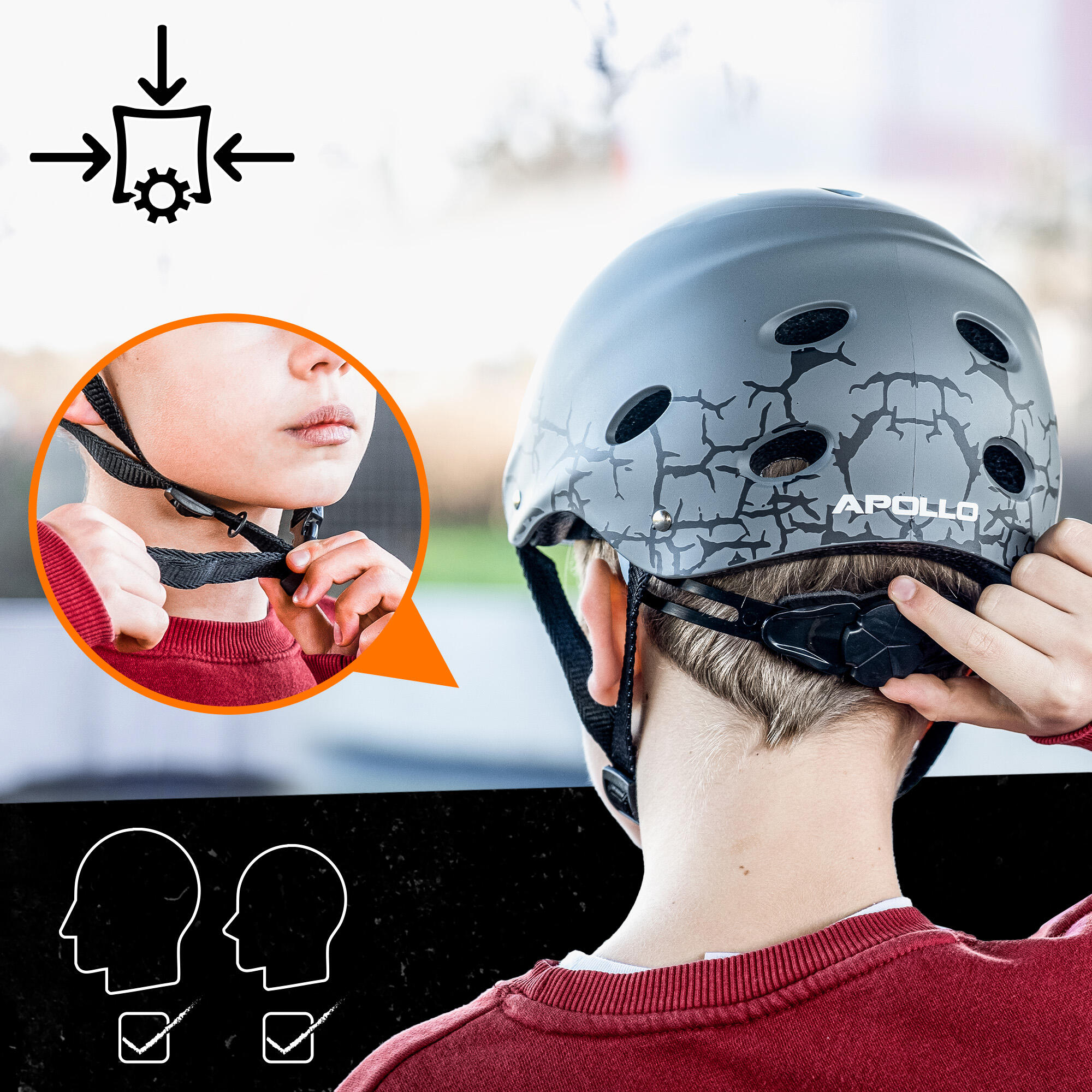 Casque Apollo multi-sport réglable – enfants & adultes, style rétro 4/7