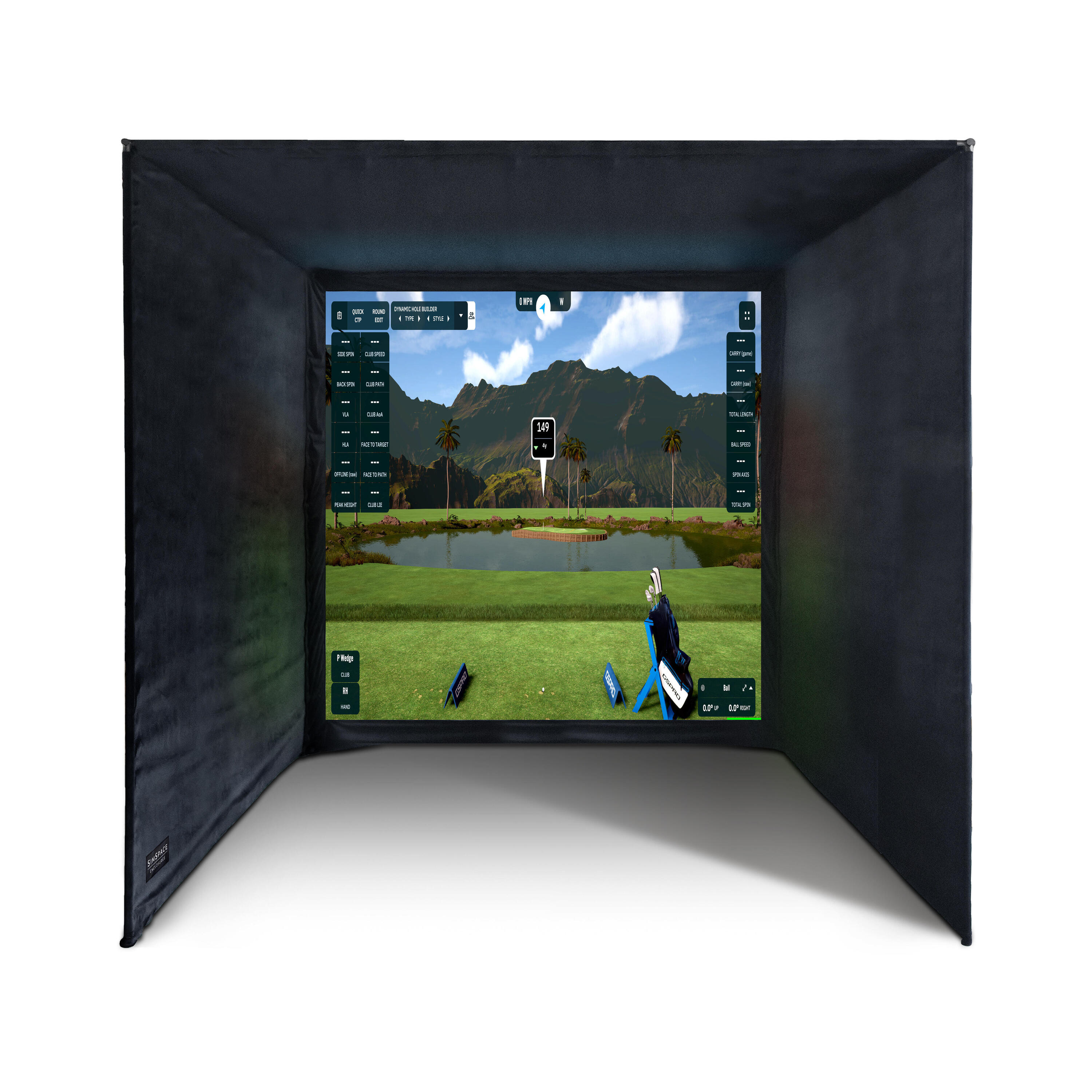 Golfsimulatorbehuizing met impactscherm 3 x 3 x 3 m 3/7
