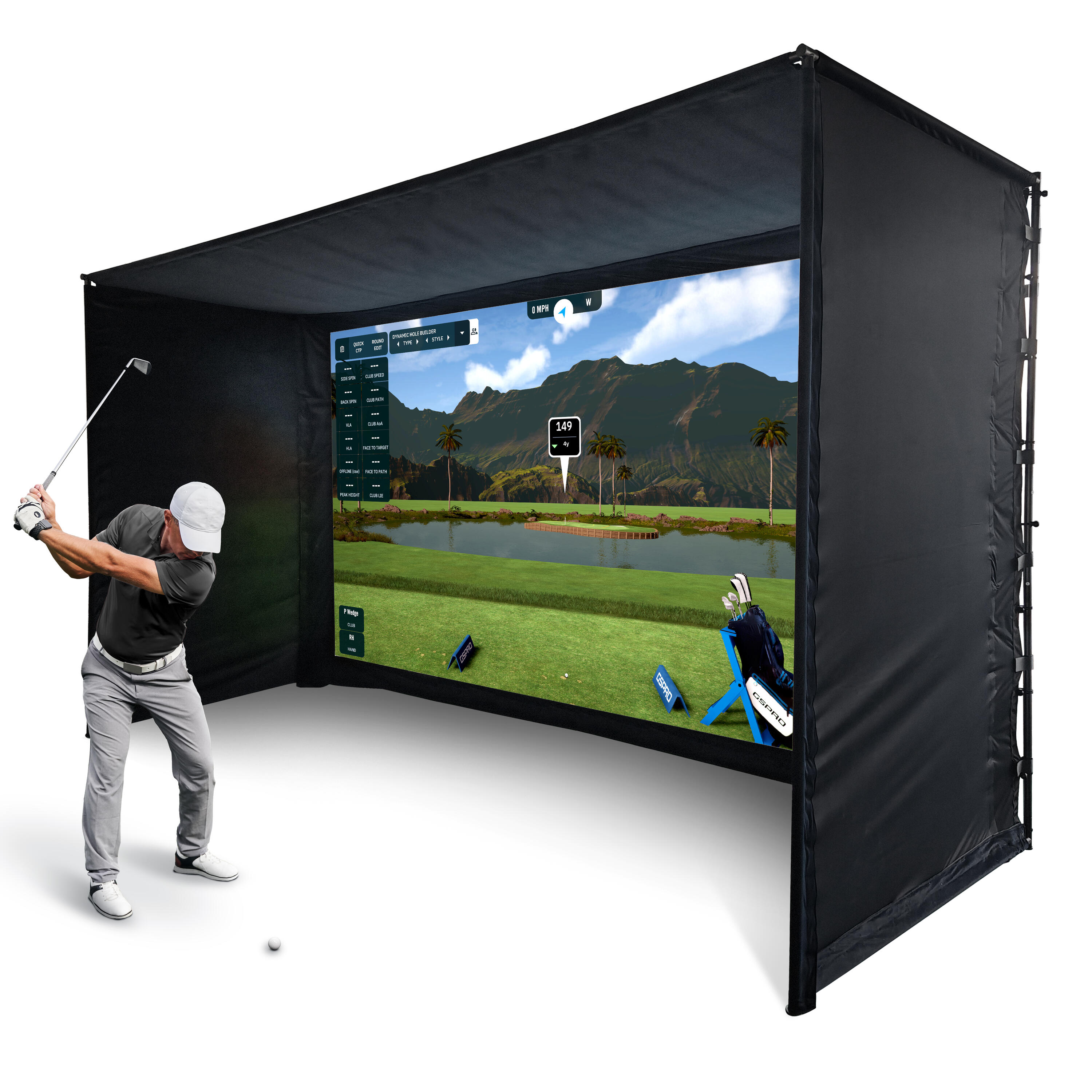 Golf Simulator Enclosure avec Impact Screen 4 x 2.5 x 1.5m 2/7