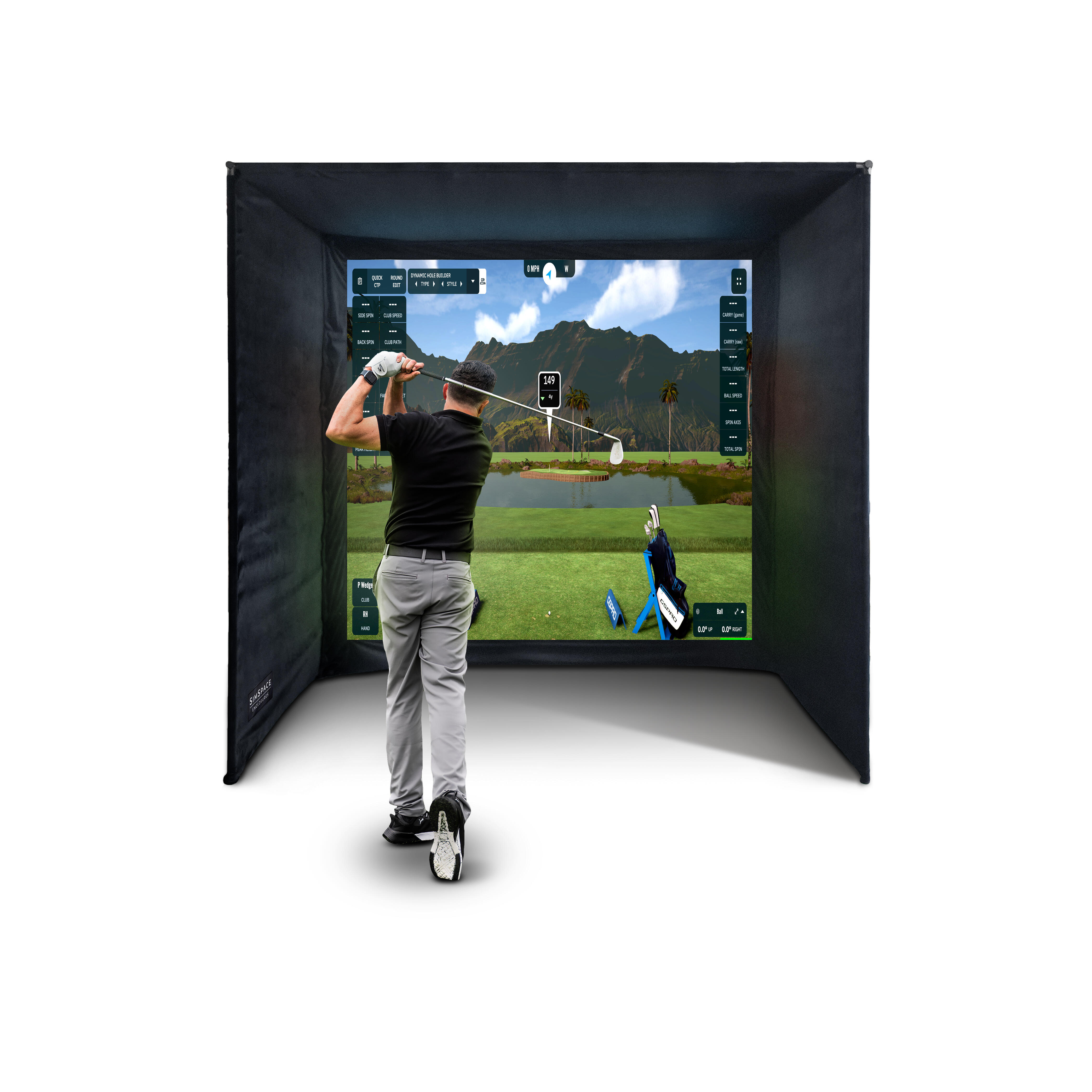 Simspace  - Enceinte Pour Simulateur De Golf Avec Écran D'Impact 2,6 X 2,5 X 1,5m - Simulateur De Golf - Blanc|noir - Taille Unique - Decathlon