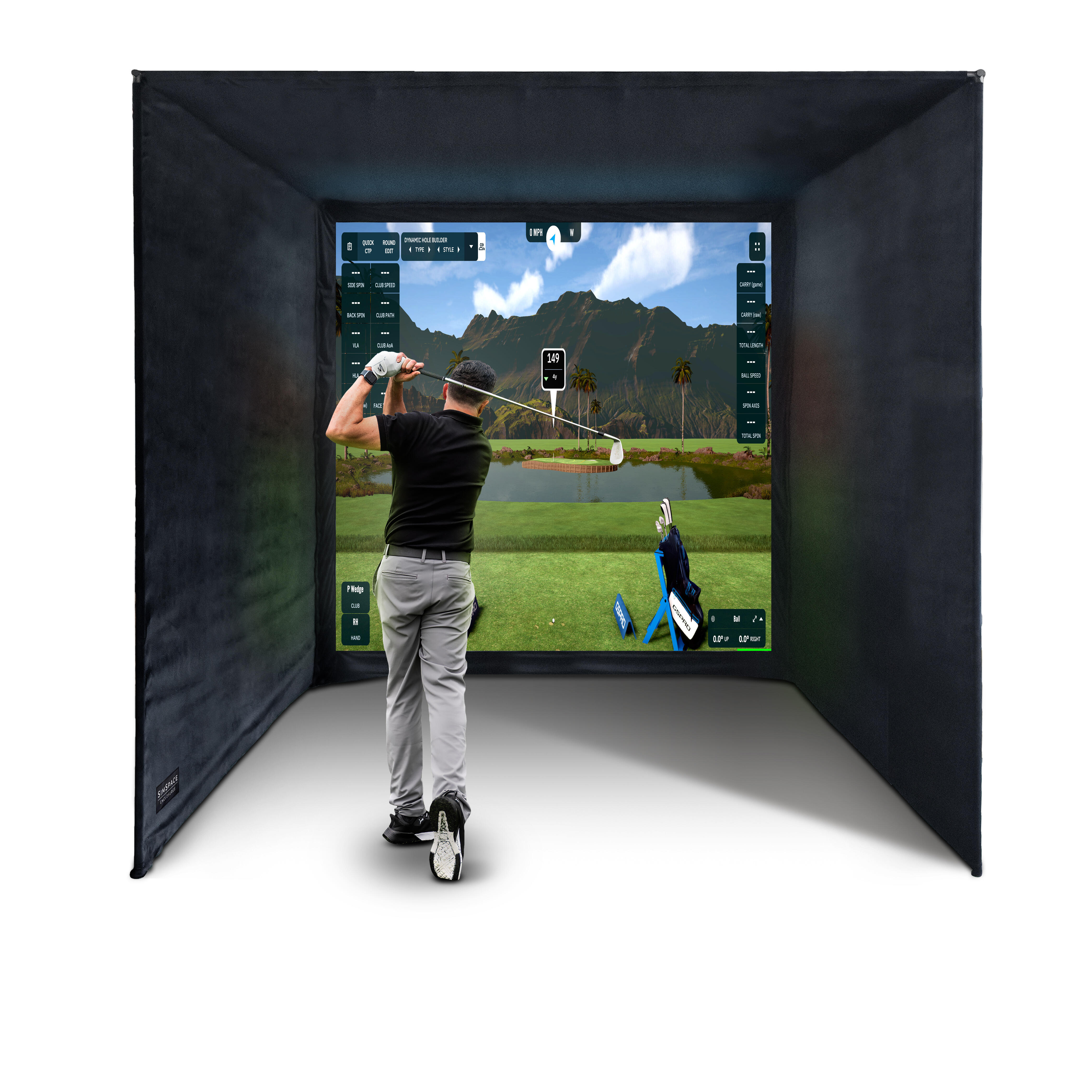 Simspace  - Enceinte Pour Simulateur De Golf Avec Écran D'Impact 3 X 3 X 3m - Simulateur De Golf - Blanc|noir - Taille Unique - Decathlon