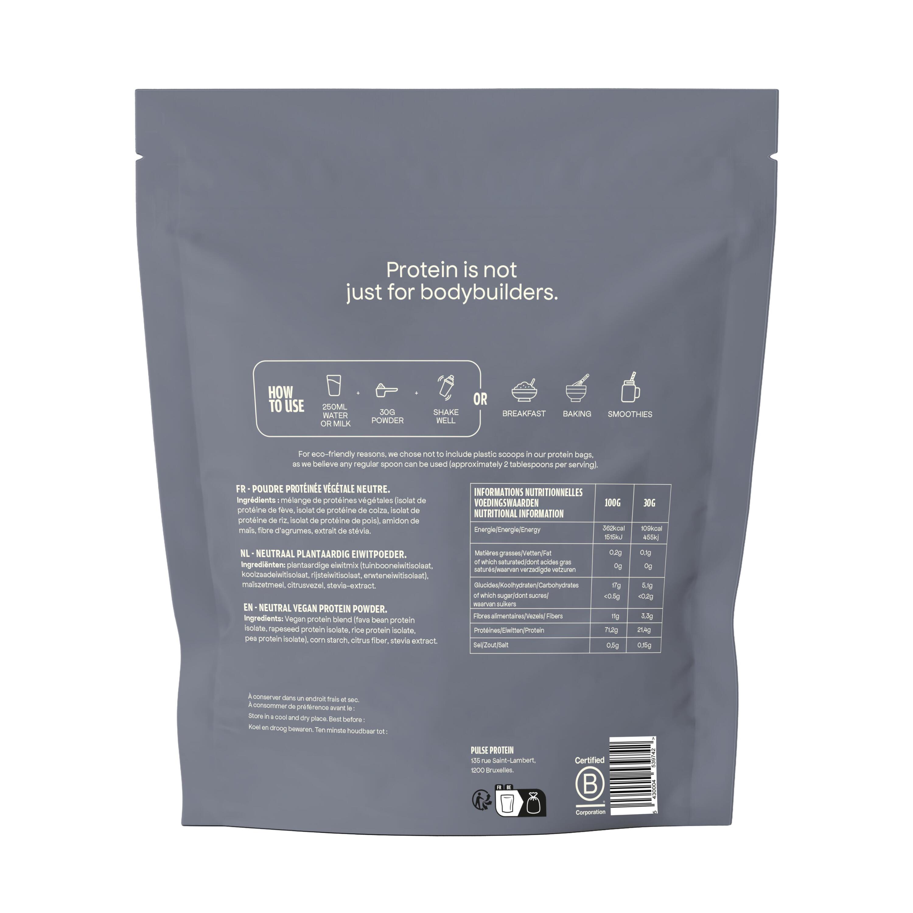 Poudre protéinée vegan neutre 750g 3/4