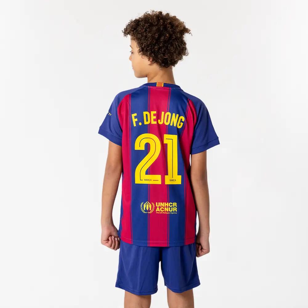 Fc Barcelona - Maillot Domicile Frenkie De Jong Fc Barcelona 25/26 Enfants - Tenue De Football - Bleu|rouge - Decathlon