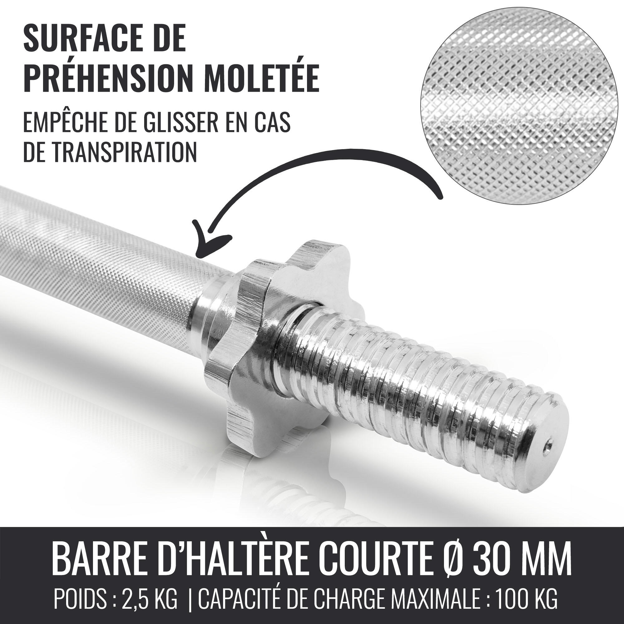 KIT D'HALTERES COURTS 27.5 KG POIDS EN FONTE AVEC VIS | MUSCULATION | COULEUR GR 3/6