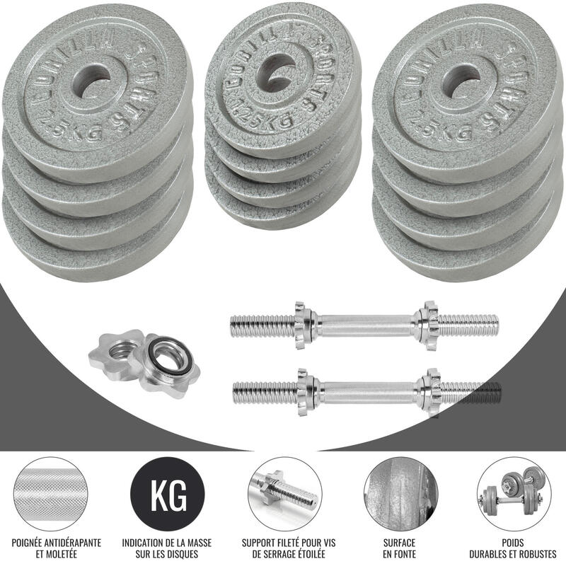 Set gantere din fontă cu star lock 27,5 kg