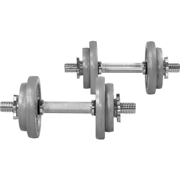 KIT D'HALTERES COURTS 27.5 KG POIDS EN FONTE AVEC VIS | MUSCULATION | COULEUR GR 5/6