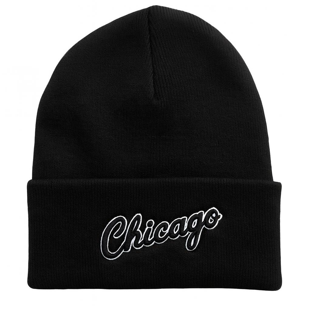 Czapka zimowa męska miejska Mitchell & Ness Chicago Bulls NBA czarna