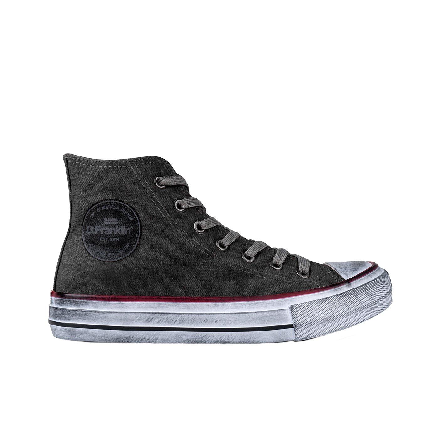 Tenisi femei D.Franklin One Way Canvas Hi Negru 36