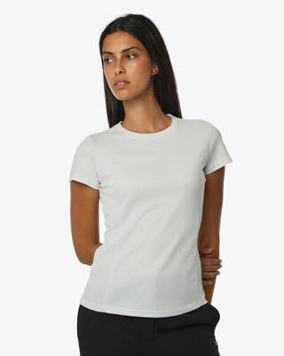 t-shirt verde militare da donna in mat. sintetico da fitness