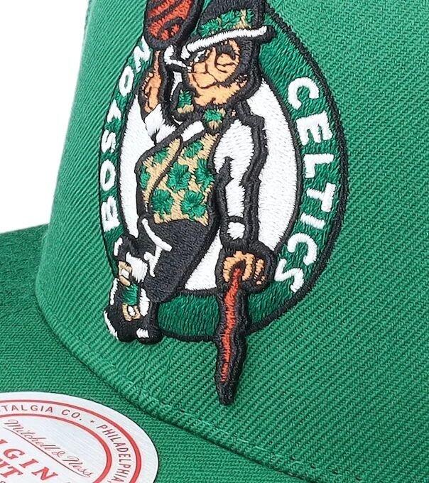 Czapka z daszkiem do koszykówki Mitchell & Ness NBA Boston Celtics zielona 3/4