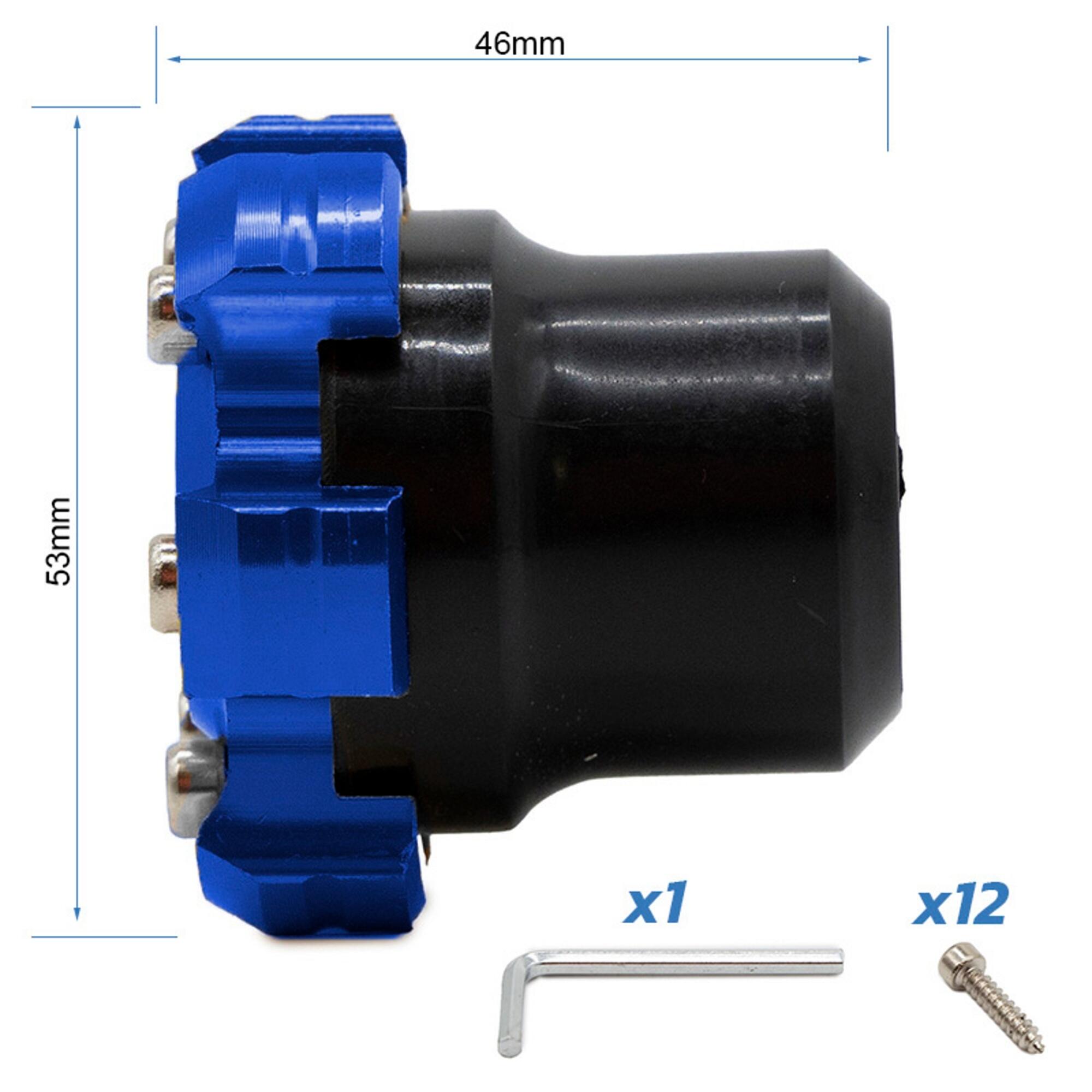 Protector decorativo anticaídas para eje motor o llanta EWTB-006 azul 2/5