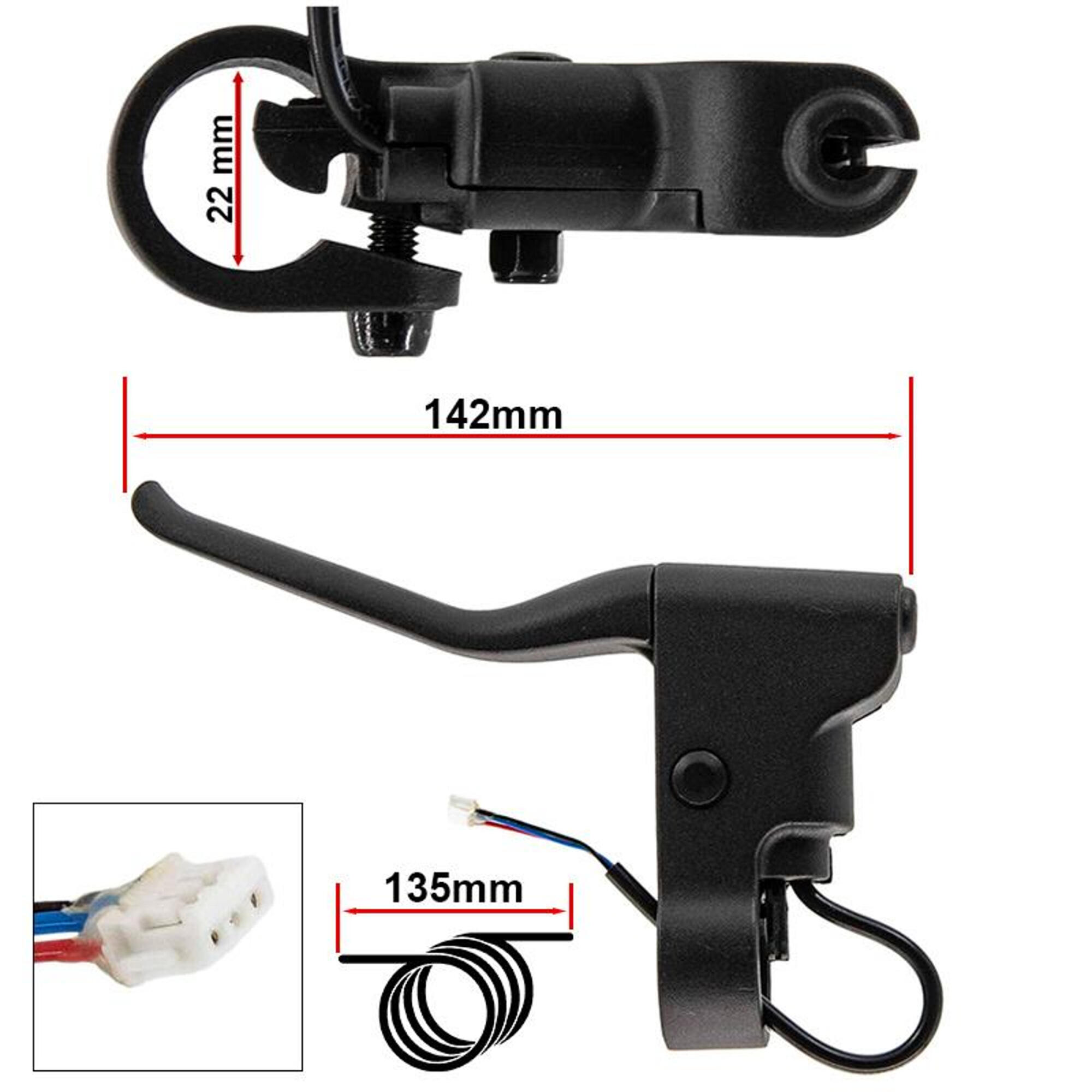 Maneta de freno con hall sin tensor L para Xiaomi - Conector JST ZH - 10uds 2/3