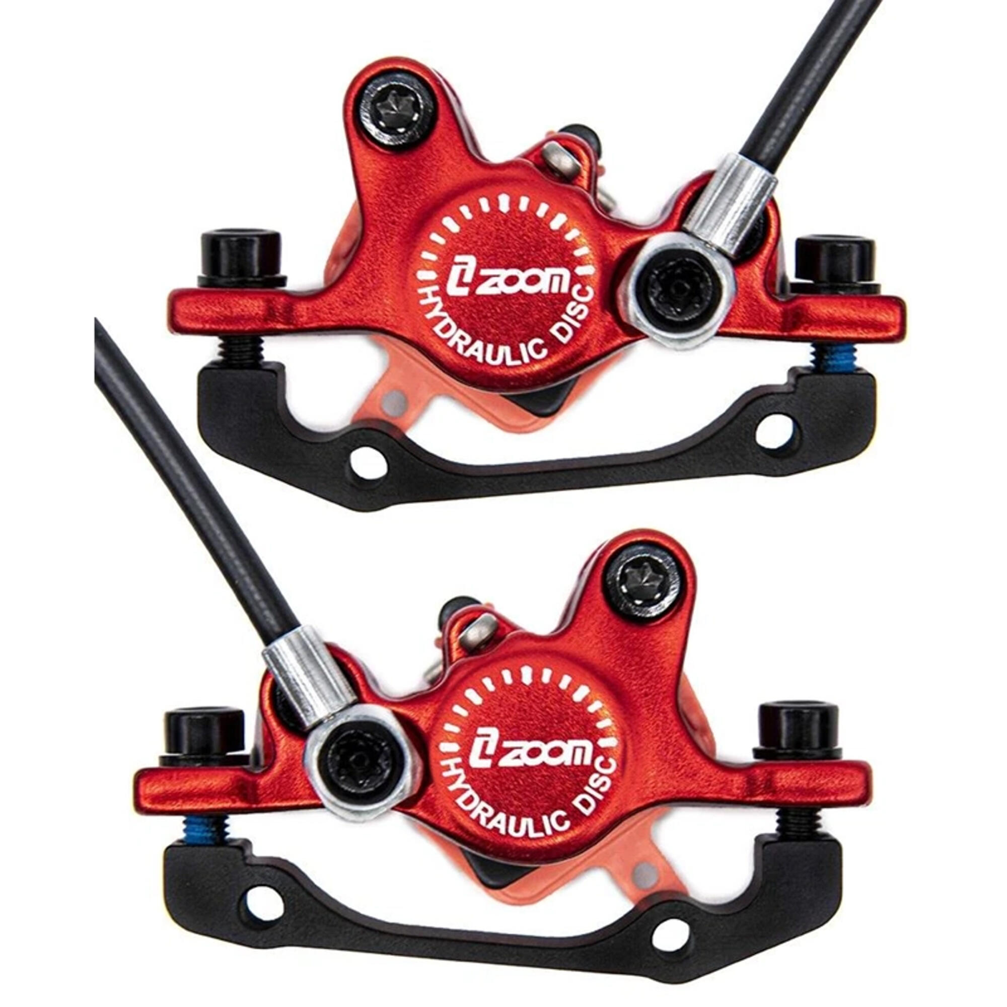Kit de freno hidráulico rojo CR-3 Delantero L trasero R [Zoom] 3/5