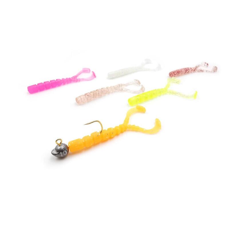 GRUB MUSTAD AJI MICRO CHIKI 4,3 CM UV CLEAR PINK, 12 BUC / PLIC