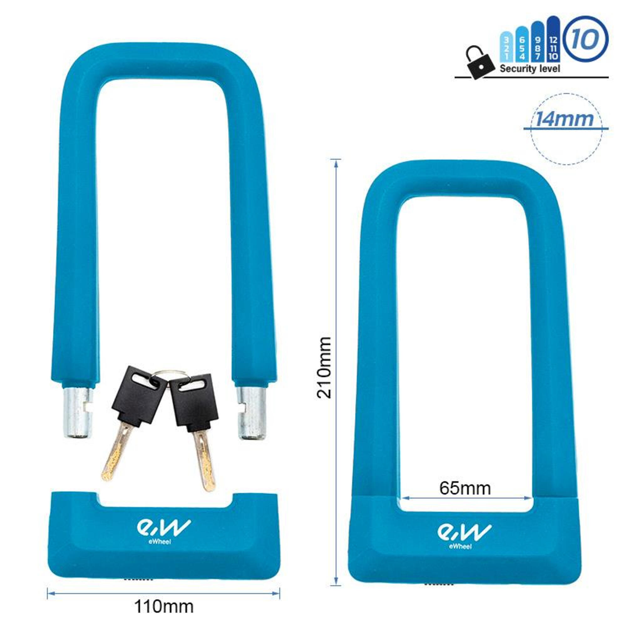 Candado en U de llave EWLK023 azul 2/5