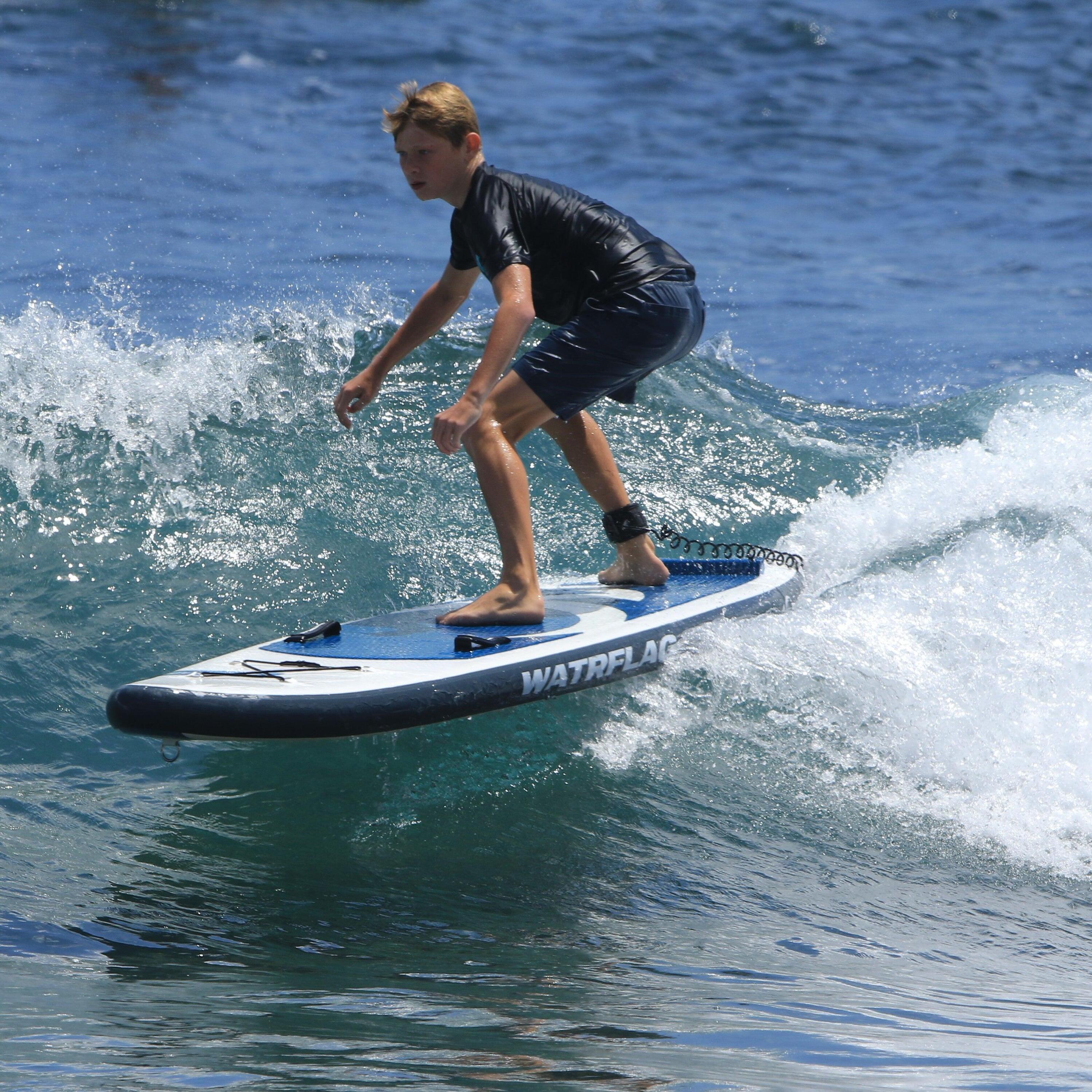 Premium aufblasbares SUP-SURF-BODY Board Wave Rider 8'3  SET + Handy- und Drybag 3/7
