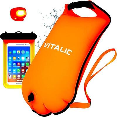 LEUCHTENDE Safe Swimmer Schwimmboje mit Drybag fürs Freiwasserschwimmen