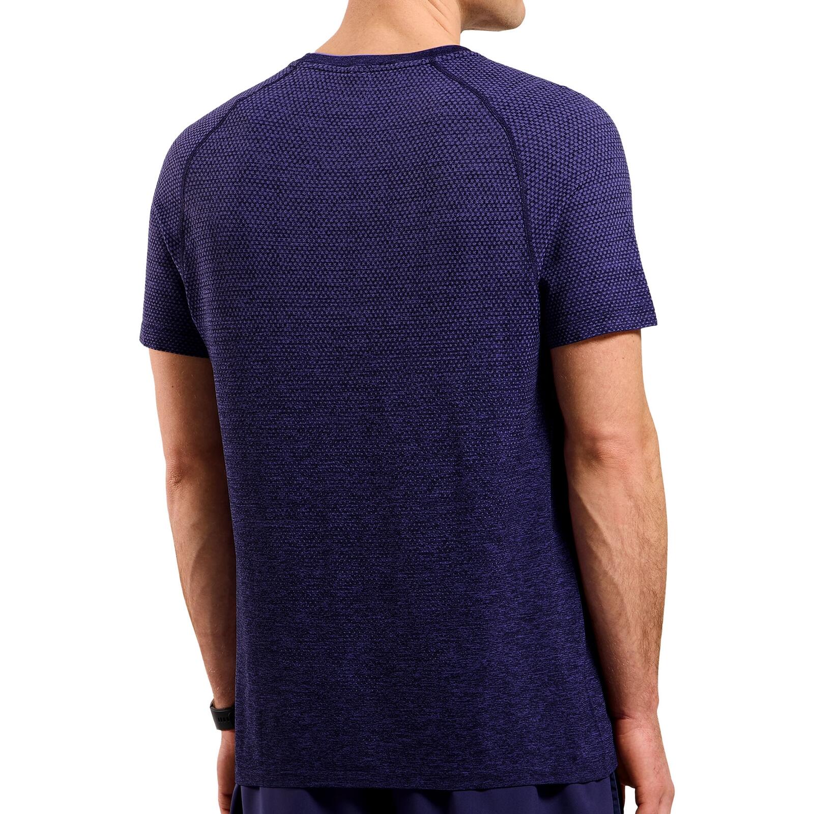 T-Shirt Running Homme Odlo Essentials Seamless Bleu Foncé 3/5