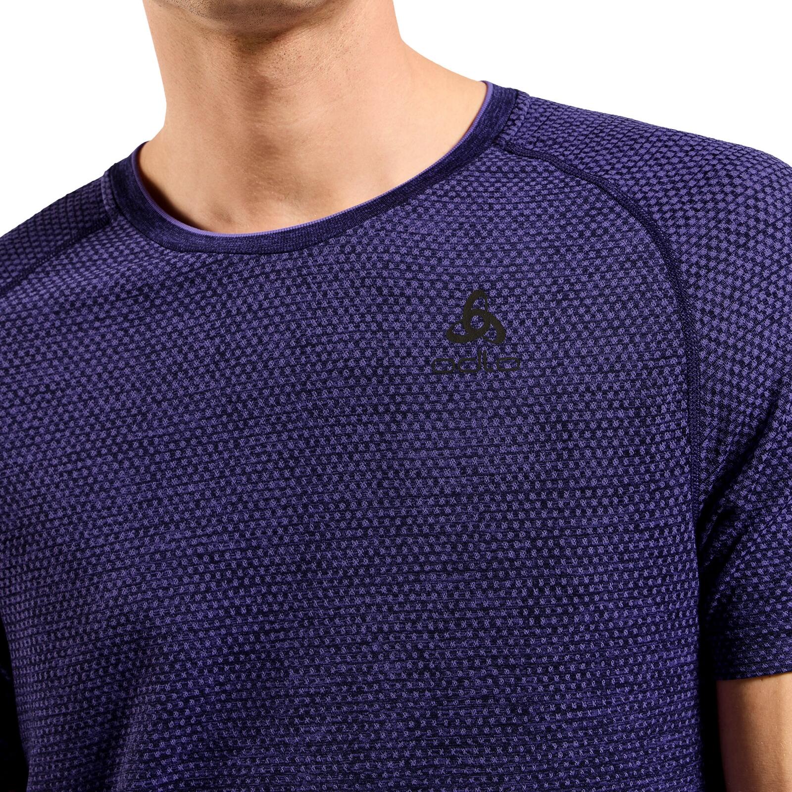 T-Shirt Running Homme Odlo Essentials Seamless Bleu Foncé 4/5