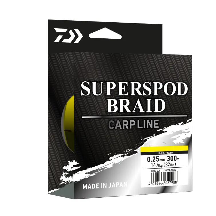 Плетен конец Daiwa Superspod 4XBRAID ЖЪЛТ 0.25 мм/14.1 кг/300 м