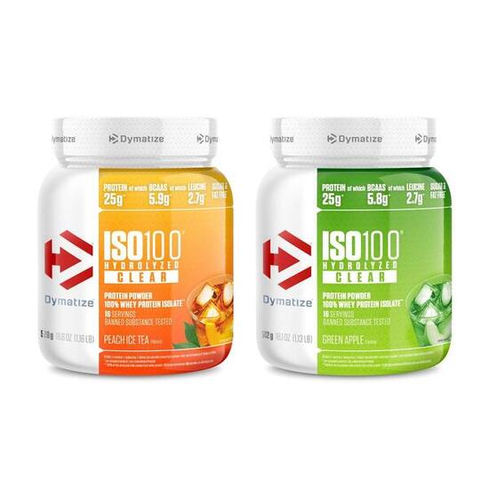 ISO 100 Hydrolyzed Clear Bundle 1.040g Peach Ice Tea & Green Apple