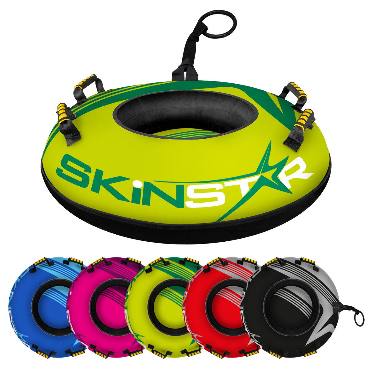 Snowtube 100 Cm Black White Mix - Pneu Luge Neige Antidérapant Profi Skinfox, Charge 160 Kg