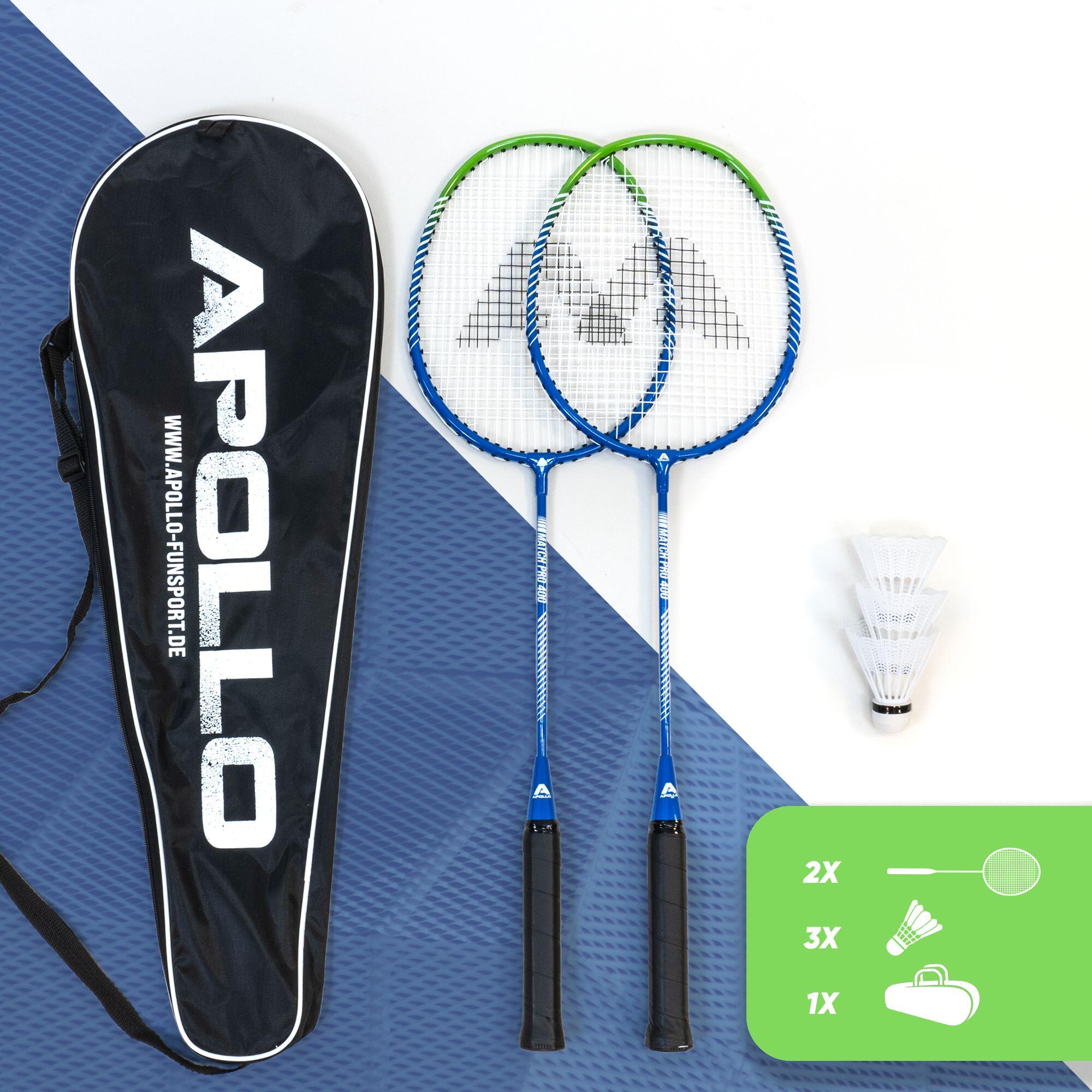 Set Apollo Badminton Match Pro 400 – 2 raquettes, volants & sac 3/7