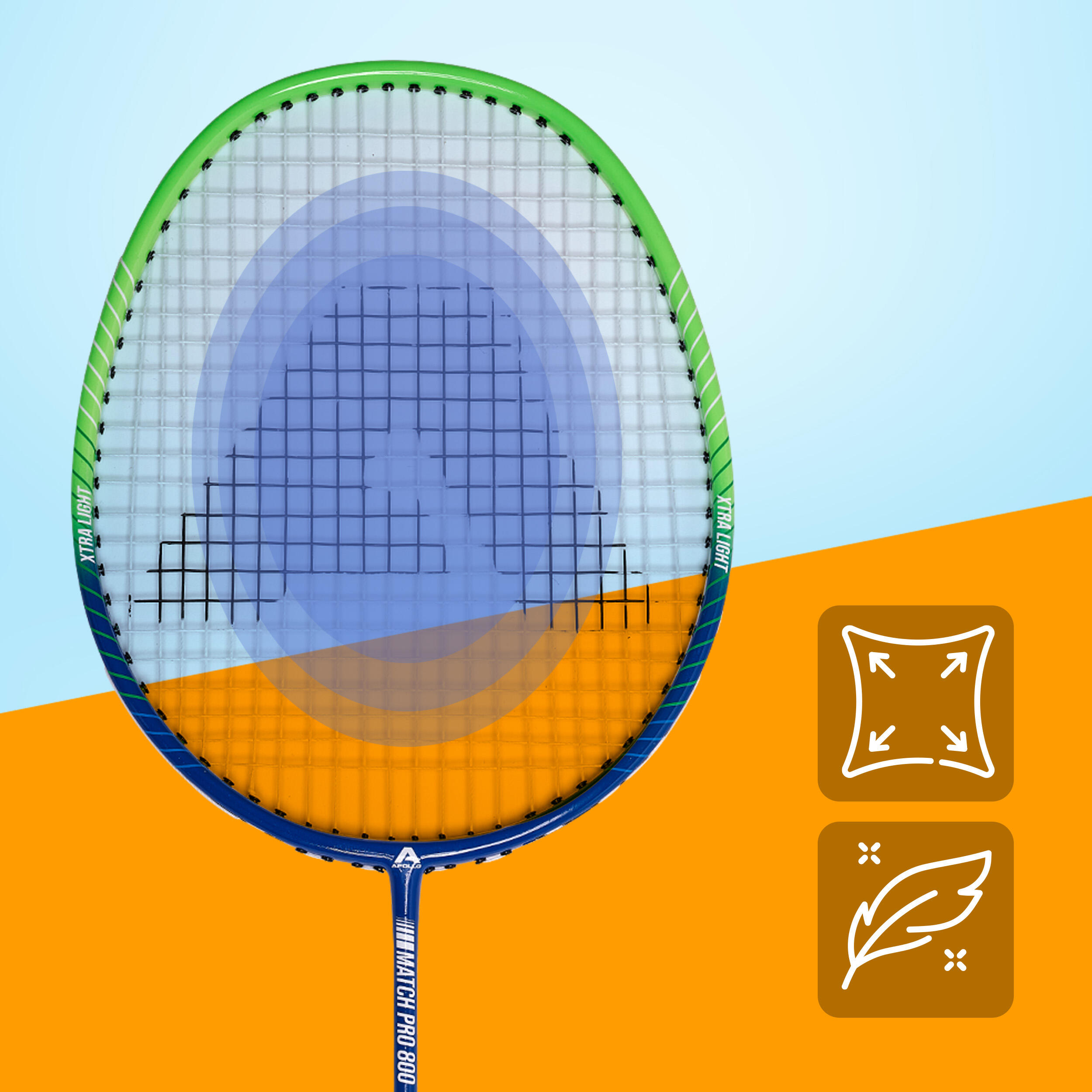 Set Apollo Badminton Match Pro 800 – 2 raquettes, volants & sac 3/7