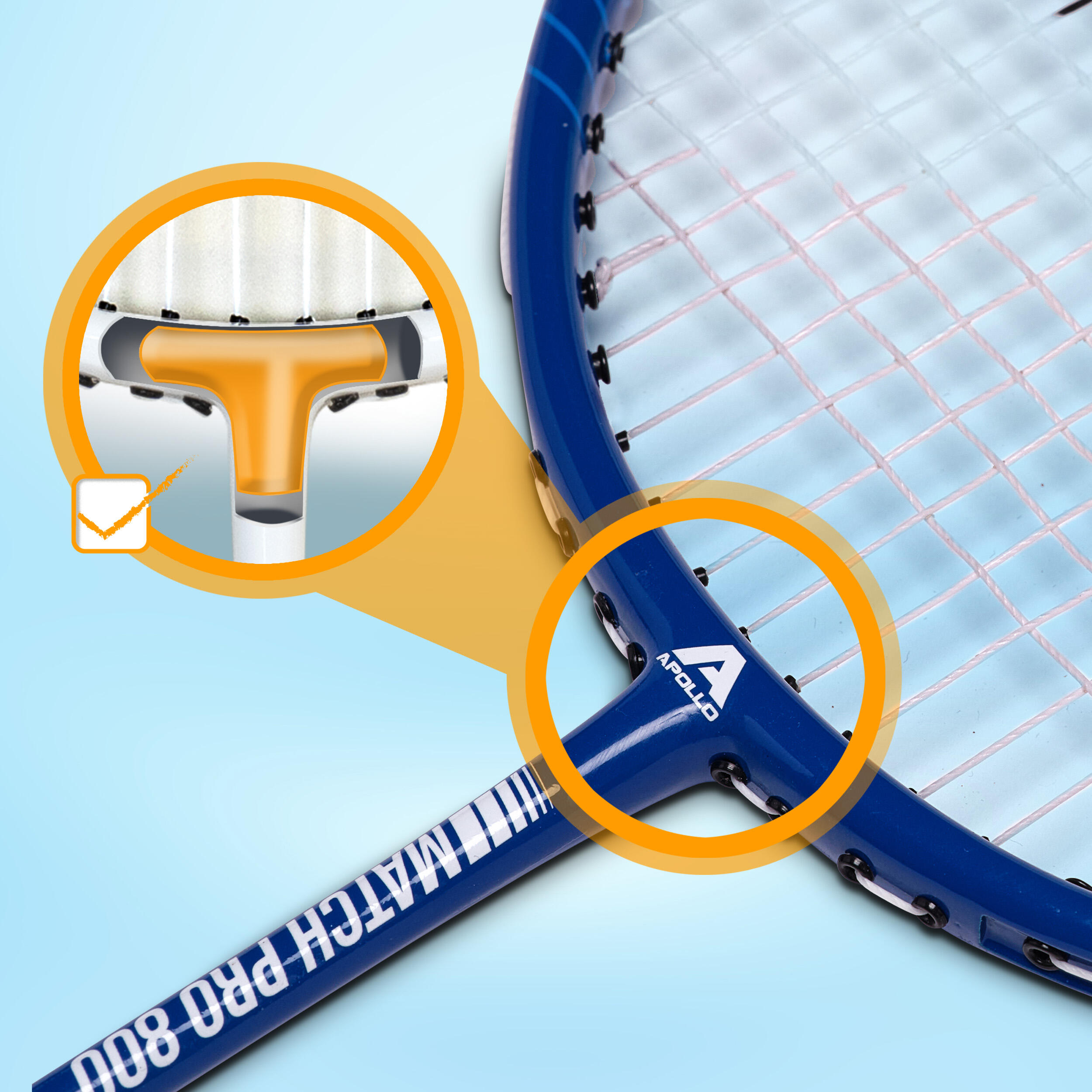 Set Apollo Badminton Match Pro 800 – 2 raquettes, volants & sac 5/7